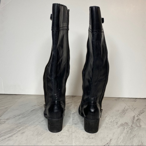 Born Poly Black Leather Tall Riding Boot 6.5M - Picture 6 of 14